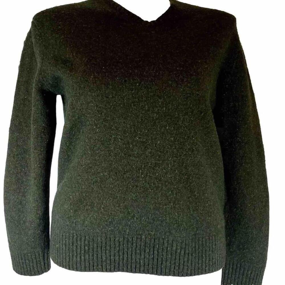Grayers Clothiers Mens Speckled Green Crewneck Pullover Sweater Wool Linen XL